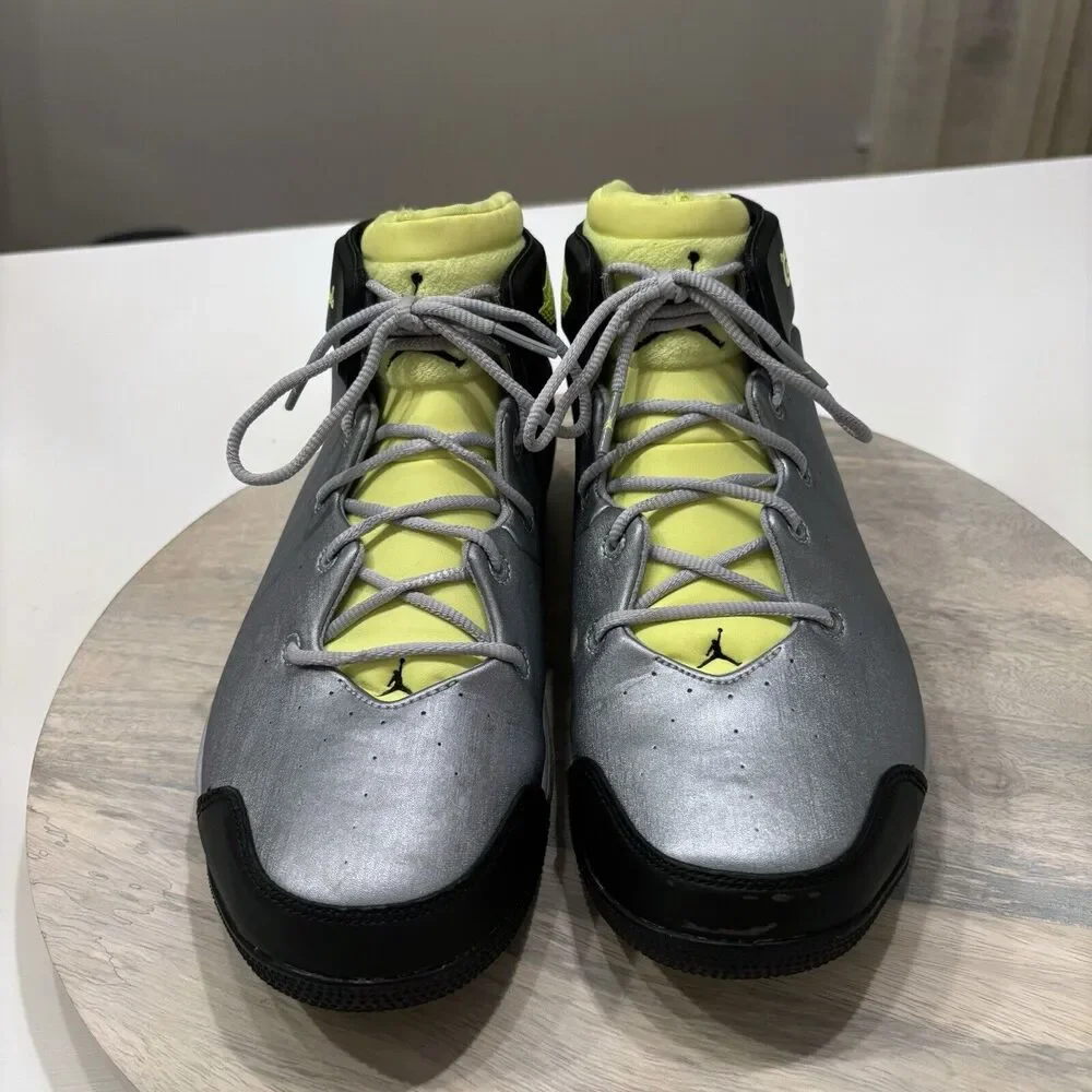 Jordan Men's Melo 1.5 Wolf Grey Volt Ice Leather Basketball Sneakers US Size 9.5 - Picture 8 of 13